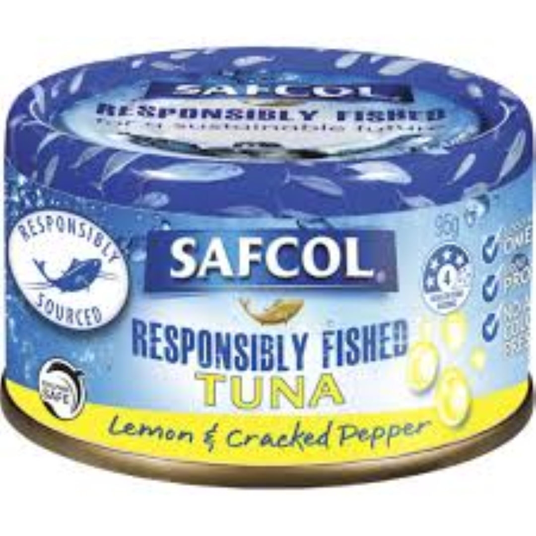 SAFCOL TUNA IN LEMON & CRACKED PEP 95G